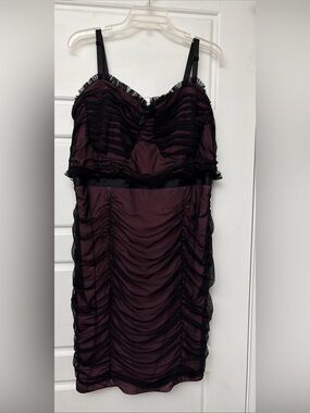 Torrid Z Cavaricci black ruched pink lined bodycon sheath dress Sz 20 NEW